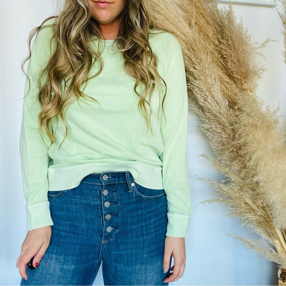 OLD NAVY Lime Green Sherbet Crew Neck Relaxed Pullover Sweater Sweatshirt Top M